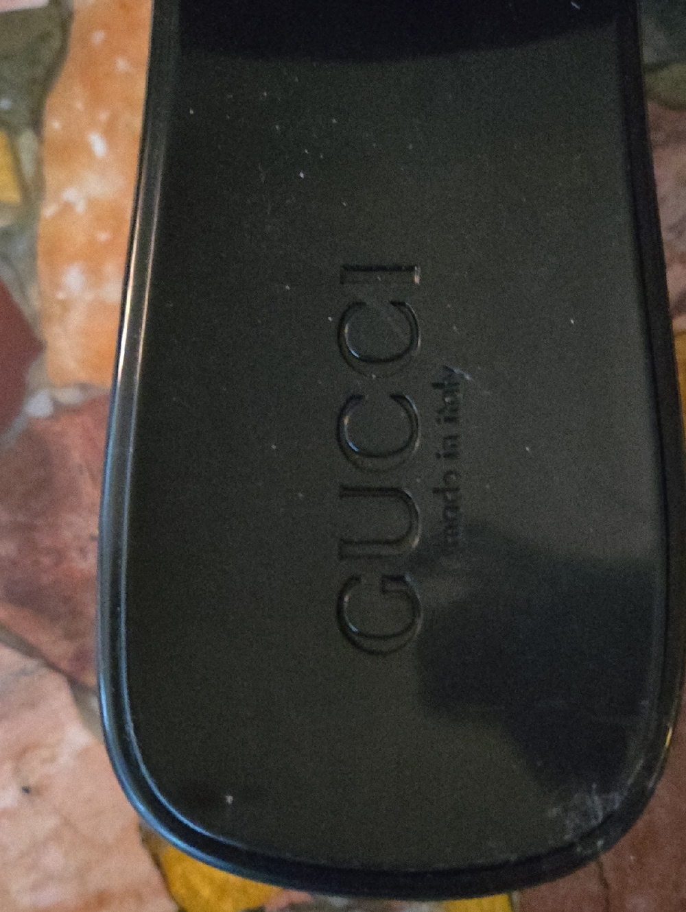 Gucci Black Patent Jelly Rubber Slide Mules with Embossed Gucci EUC 38 - Picture 5 of 5